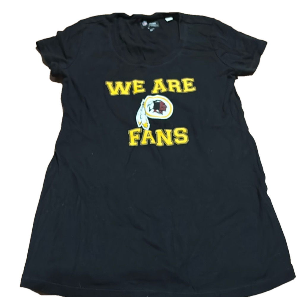 NFL Washington commanders redskins Black maternity shirt We Are Fans Size medium